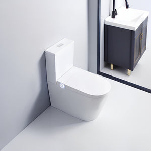 KOHLER MODENA SMART RIMLESS BACK TO WALL TOILET W/ REMOTE CONTROLLED BIDET PACKAGE D-SHAPE GLOSS WHITE