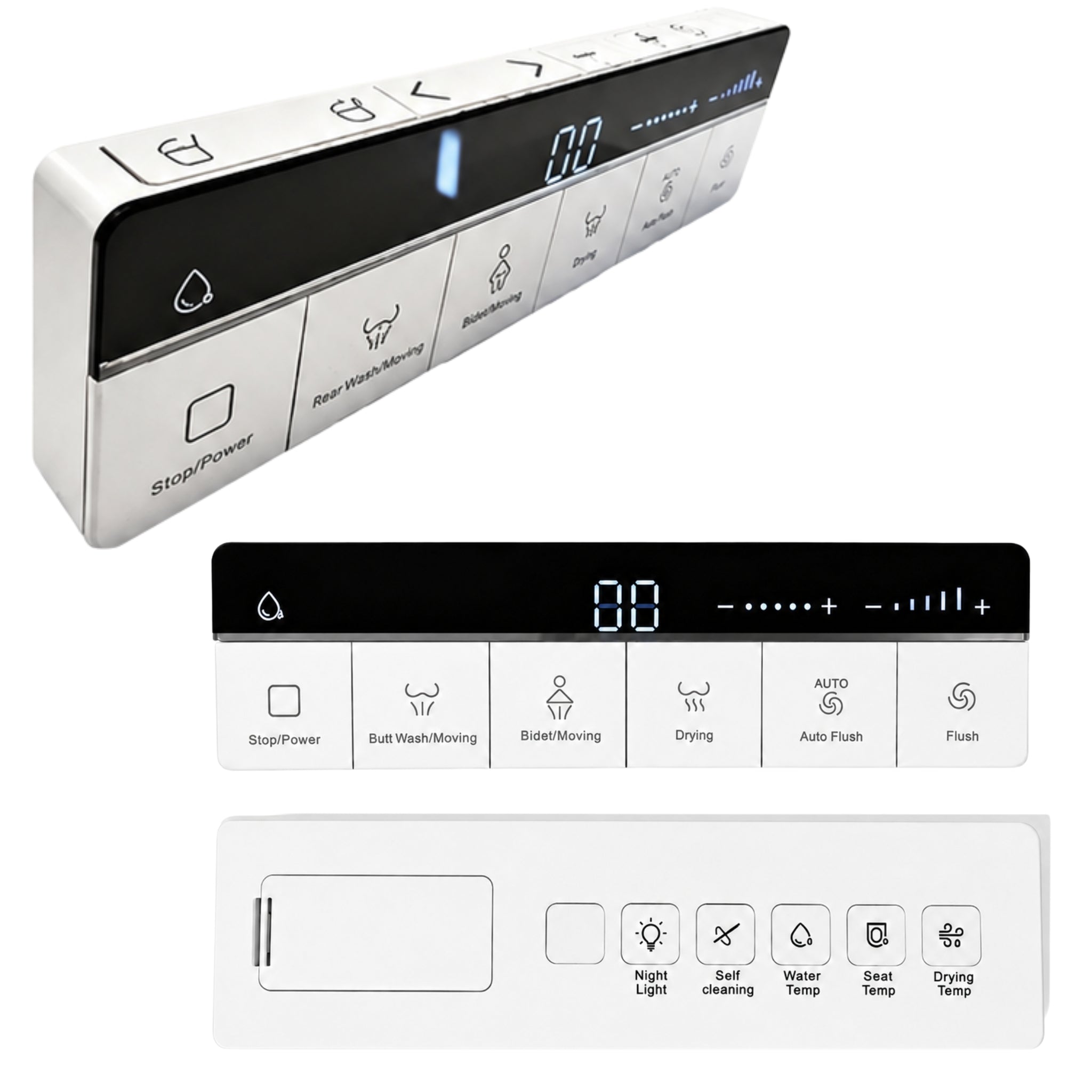 KOHLER MODENA SMART RIMLESS BACK TO WALL TOILET W/ REMOTE CONTROLLED BIDET PACKAGE D-SHAPE GLOSS WHITE