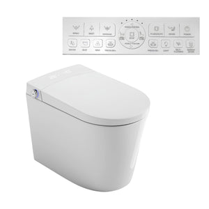 KOHLER MODENA RIMLESS WALL FACED SMART TOILET W/ AUTOLID & REMOTE CONTROLLED BIDET D-SHAPE GLOSS WHITE