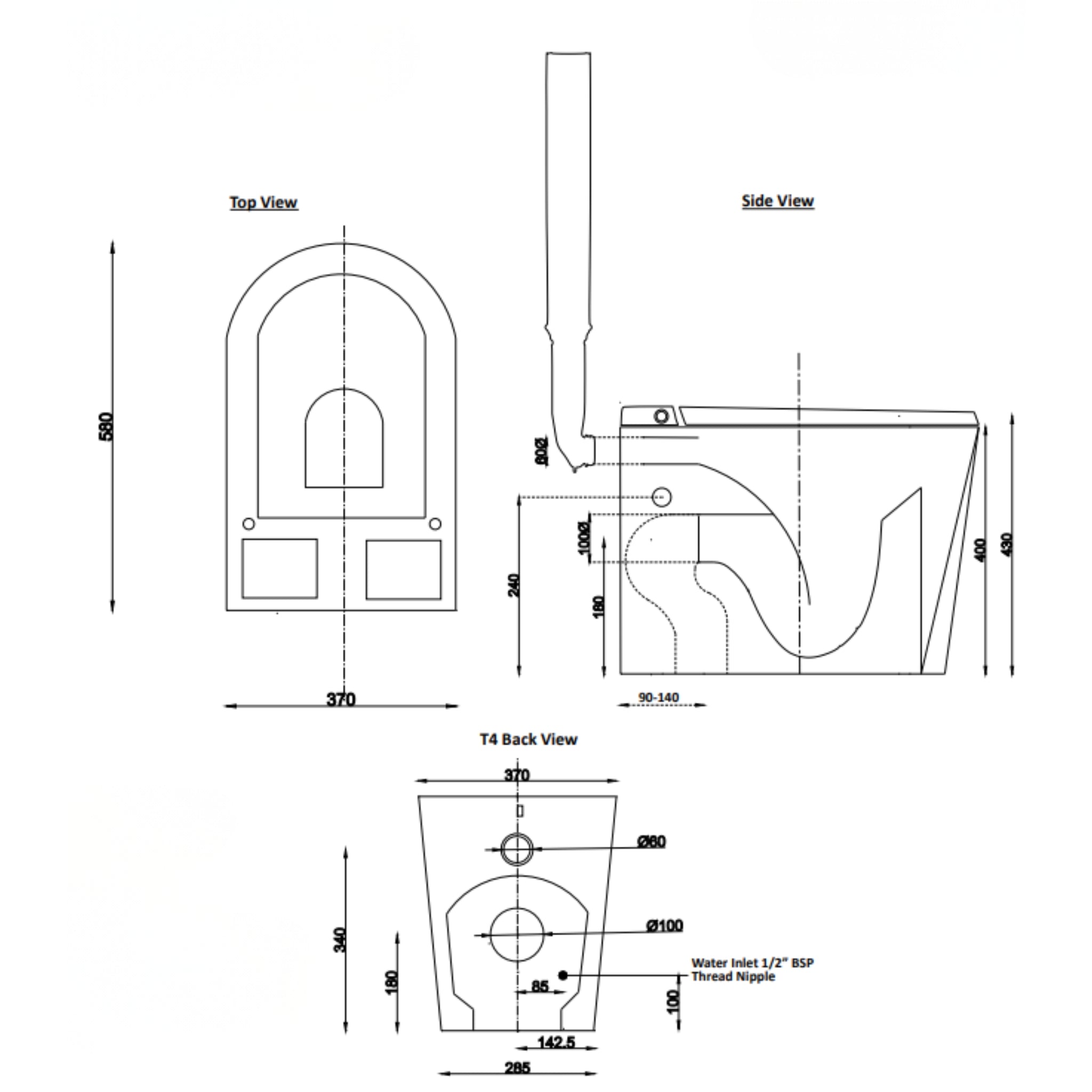 KOHLER MODENA SMART RIMLESS WALL FACED PAN W/ REMOTE CONTROLLED BIDET PACKAGE D-SHAPE GLOSS WHITE