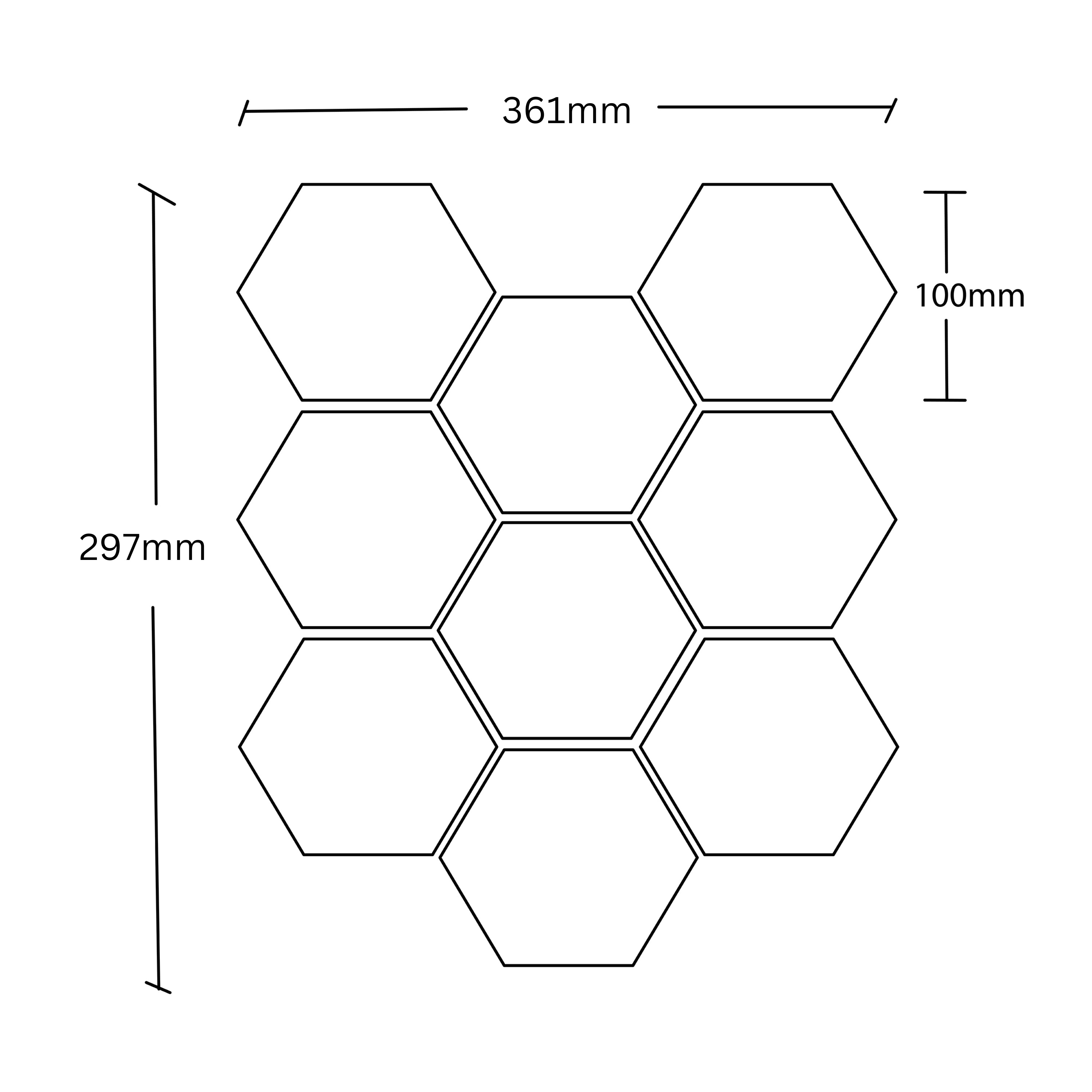 ELITE MAMIC GRIGIO WHITE GLOSS 297X361MM HEXAGON MOSAIC TILE (PER BOX)
