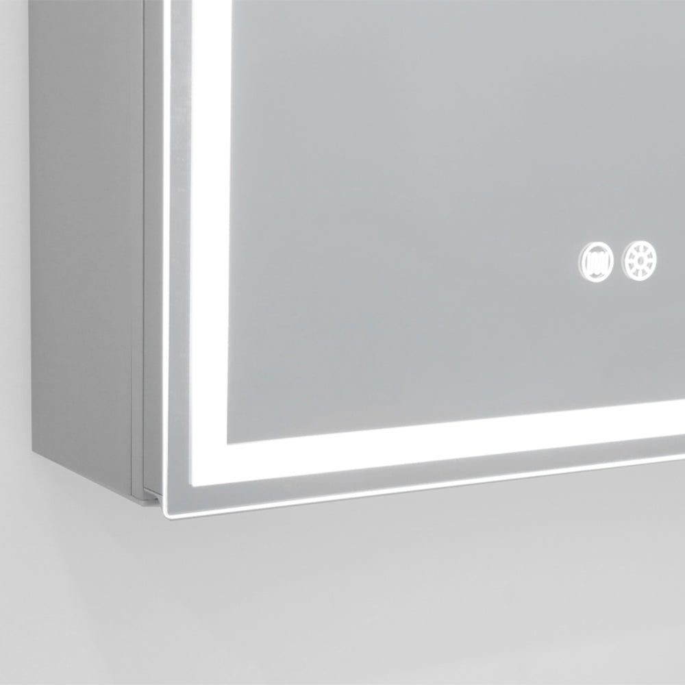 AQUAPERLA SILVER LED SHAVING CABINET DOUBLE-SIDED MIRROR 1500MM