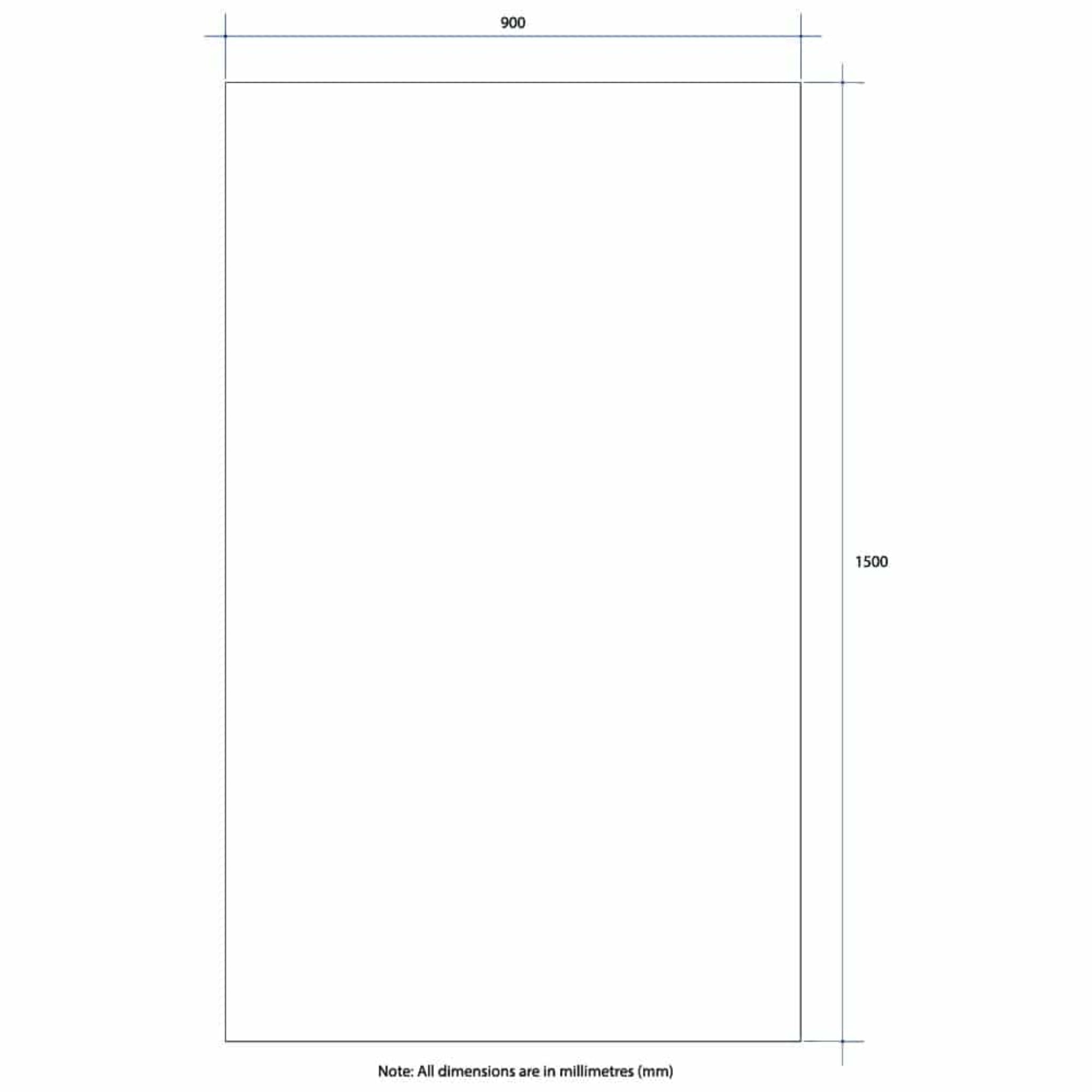 THERMOGROUP ABLAZE RECTANGLE 25MM BEVEL EDGE MIRROR 900X1500MM