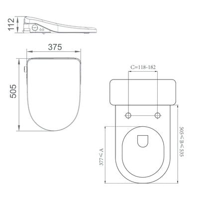 LAFEME CANTANIA STANDARD ELECTRICAL BIDET REMOTE CONTROL GLOSS WHITE