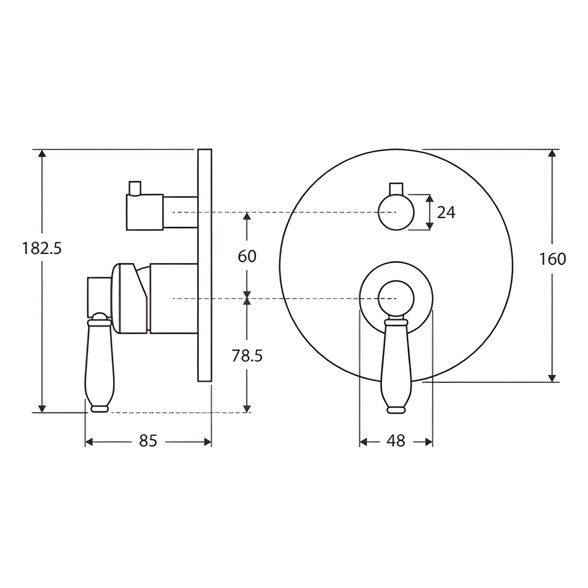 FIENZA ELEANOR WALL DIVERTER MIXER CHROME