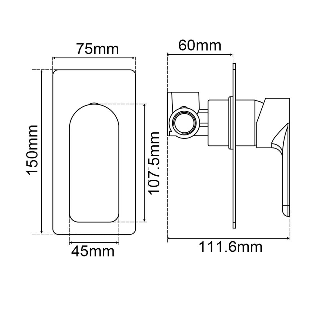 NORICO VOG WALL MIXER 150MM BRUSHED BRASS