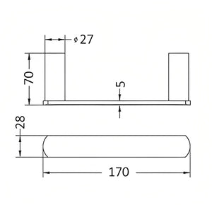 INSPIRE VETTO PAPER HOLDER BRUSHED NICKEL 170MM