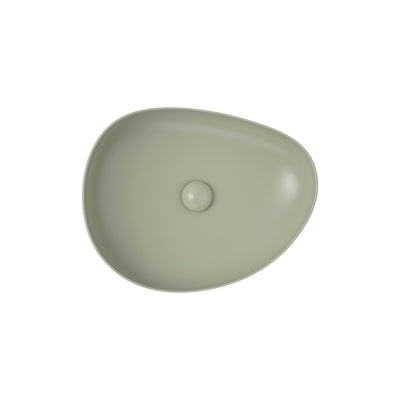 FIENZA PEBBLE ABOVE COUNTER BASIN MATTE OLIVE 500MM