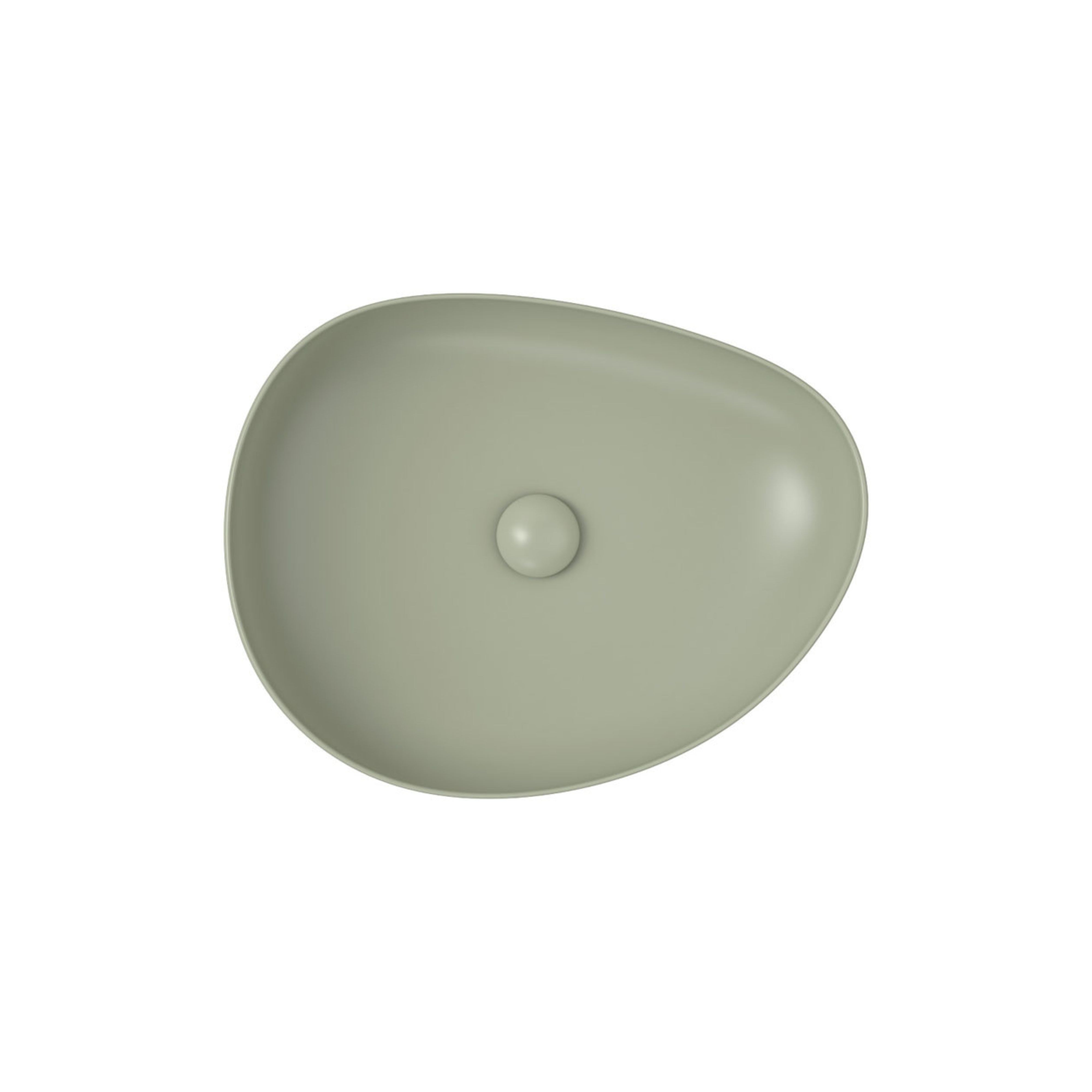 FIENZA PEBBLE ABOVE COUNTER BASIN MATTE OLIVE 650MM