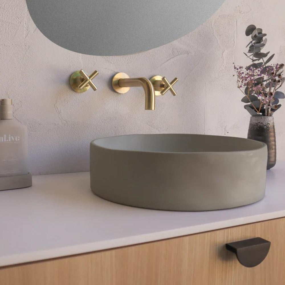 NOOD CO CONSCIOUS RANGE SLIP ABOVE COUNTER / WALL HUNG BASIN SKY GREY 380MM