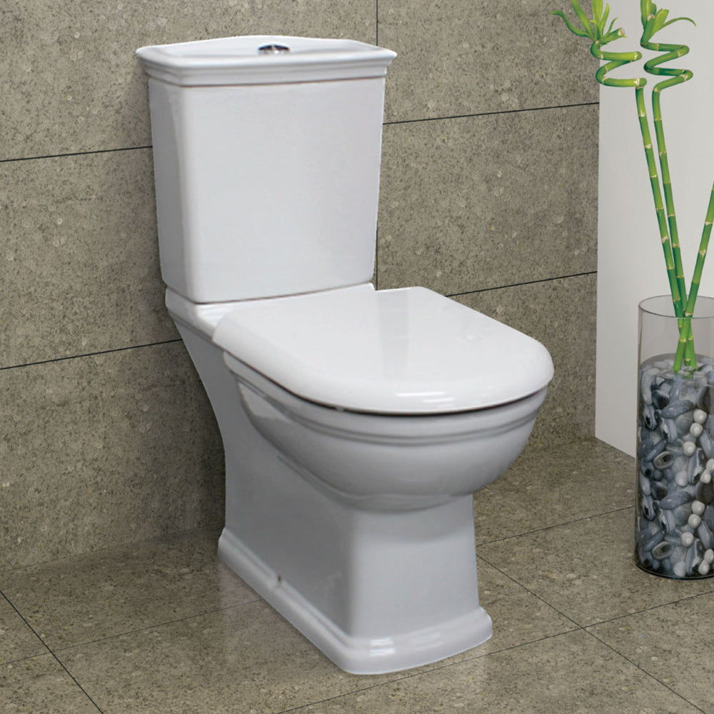 FIENZA RAK WASHINGTON CLOSE COUPLED TOILET SUITE ALPINE WHITE WITH P-TRAP