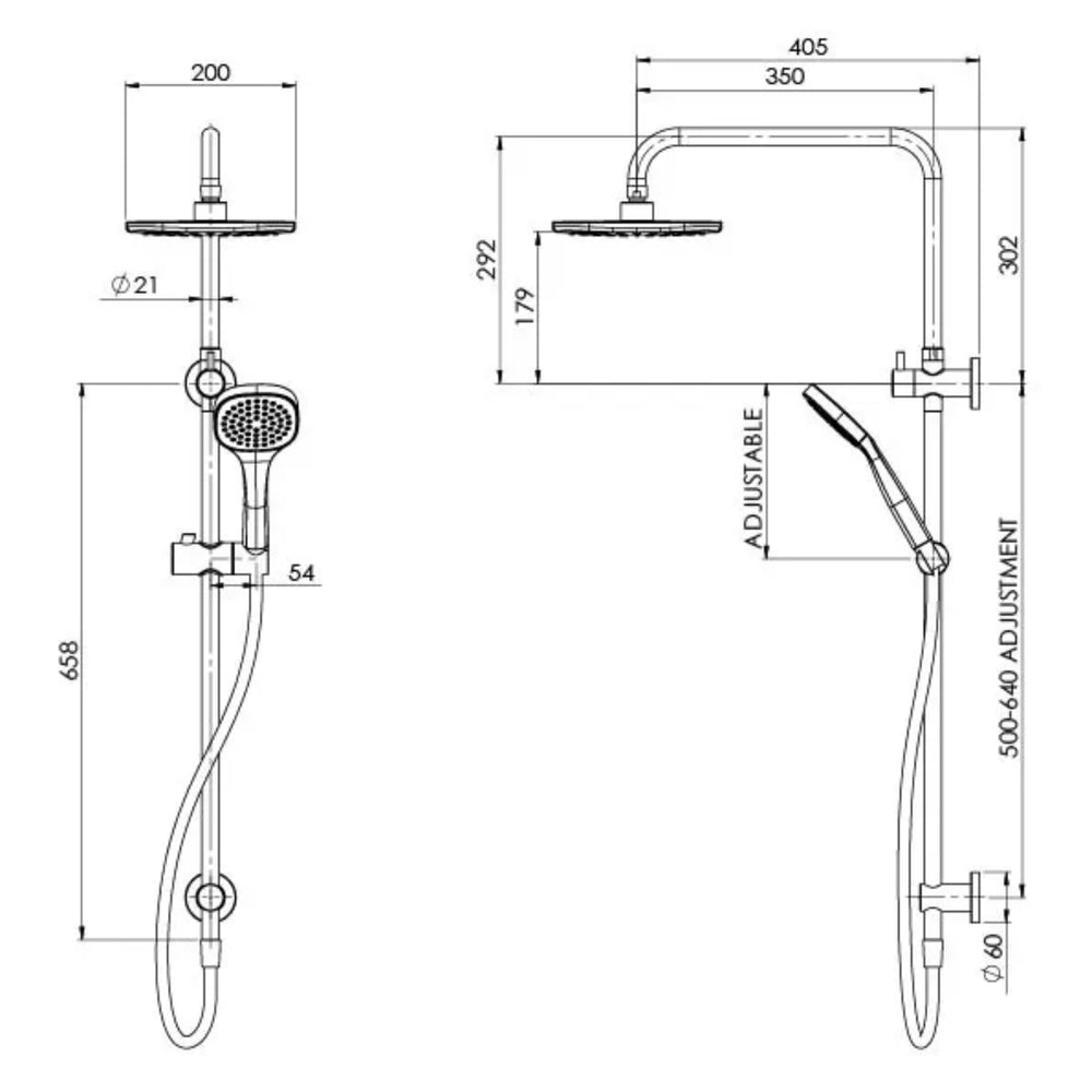 PHOENIX TEVA TWIN SHOWER CHROME