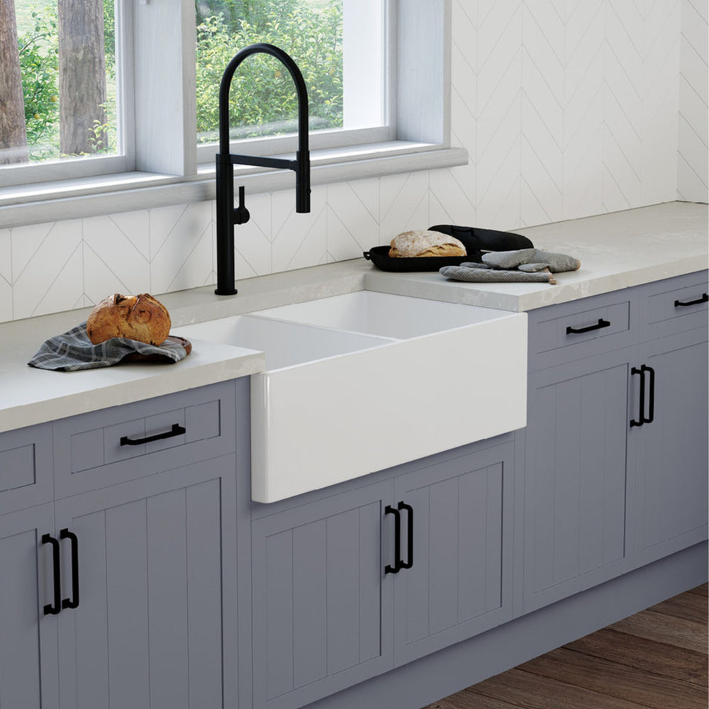FIENZA CHARLTON DOUBLE BOWL BUTLER SINK GLOSS WHITE 835MM