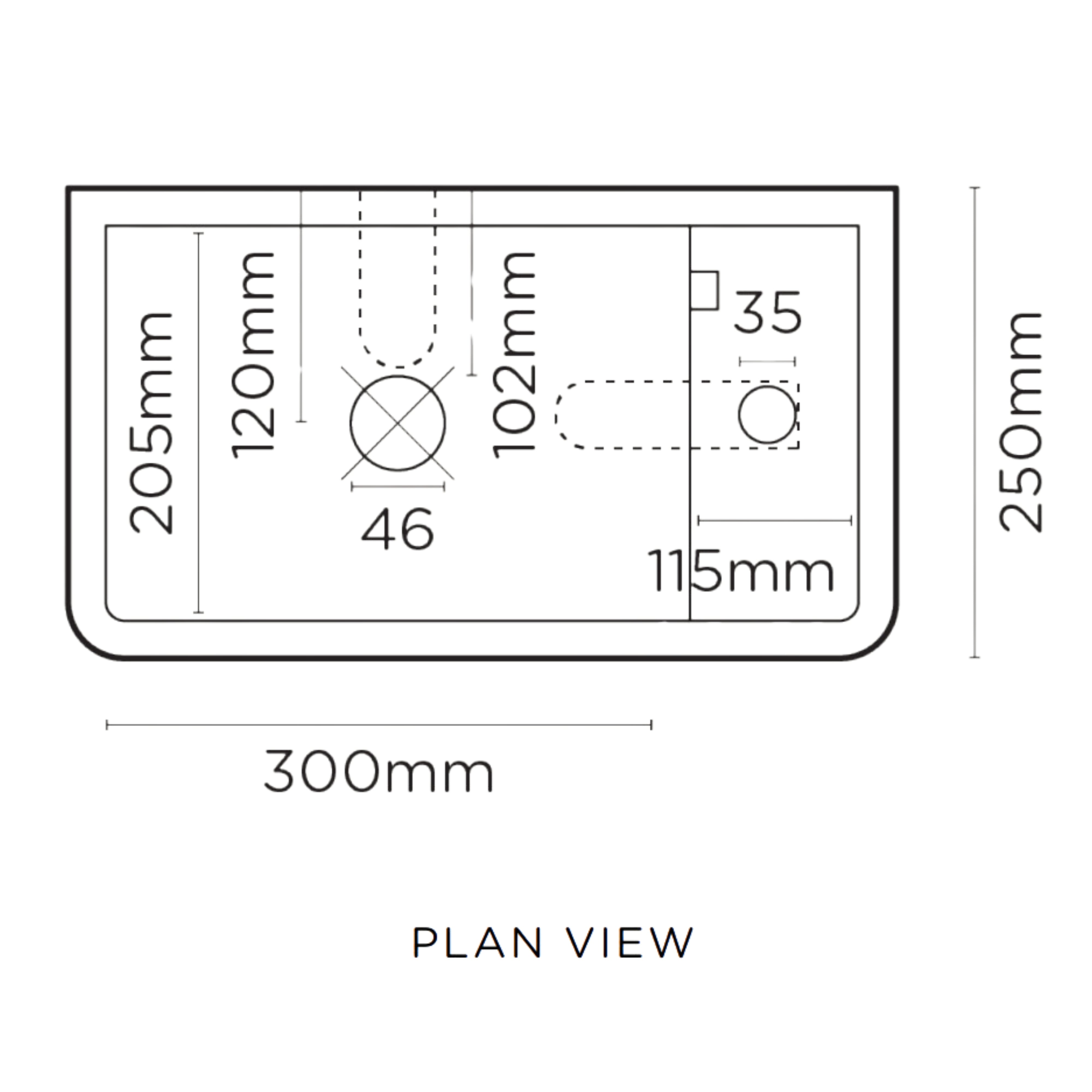NOOD CO SHELF 01 ABOVE COUNTER / WALL HUNG BASIN SKY GREY 440MM