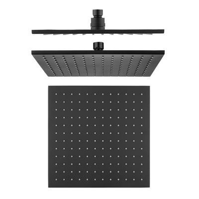 AQUAPERLA SQUARE SHOWER HEAD 250MM MATTE BLACK
