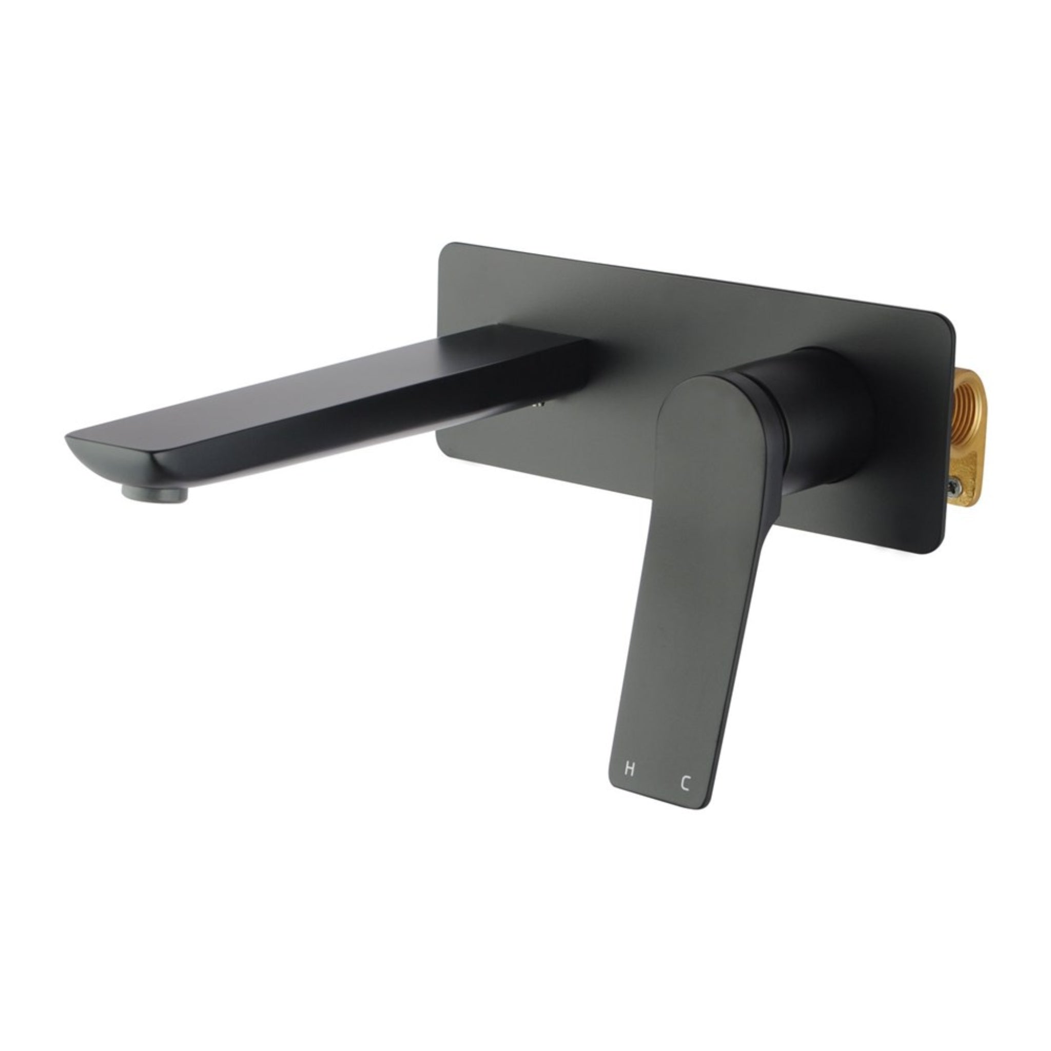 AQUAPERLA RUSHY WALL MIXER WITH SPOUT 200MM MATTE BLACK