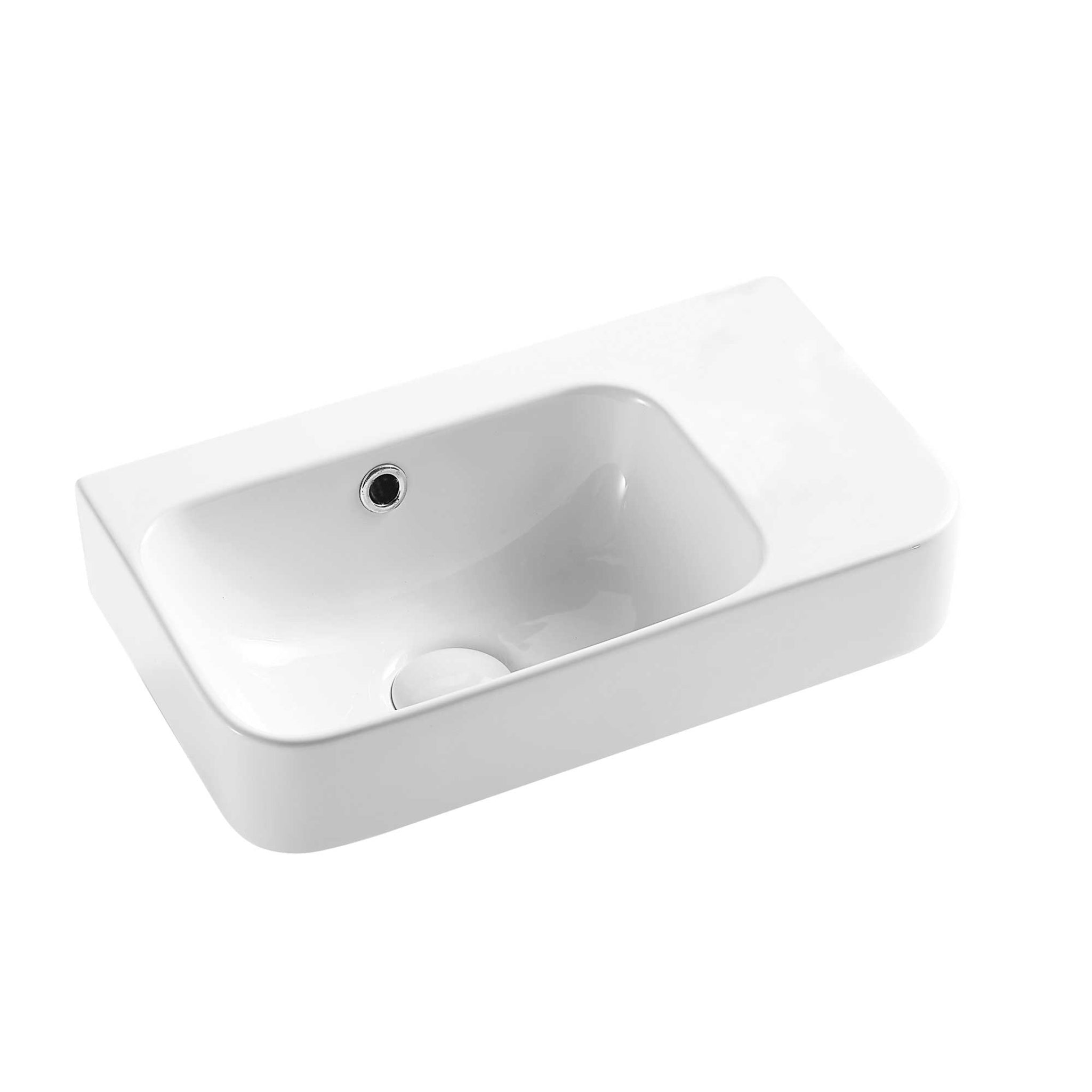 SEIMA LIMNI 260 WALL HUNG BASIN WITH OVERFLOW GLOSS WHITE 450MM