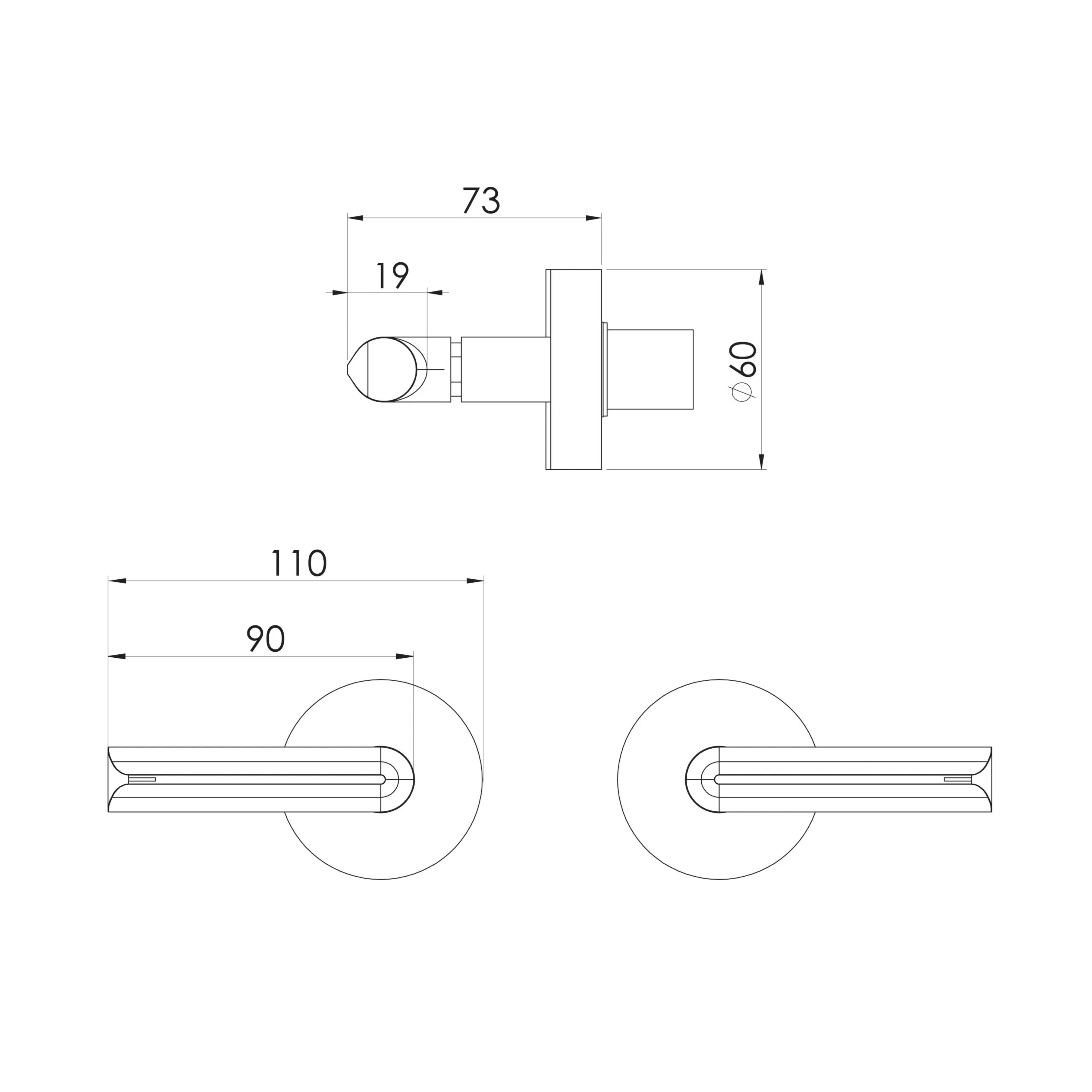 PHOENIX VIVID SLIMLINE LEAD FREE PLUS LEVER WALL TOP ASSEMBLIES EXTENDED SPINDLES CHROME