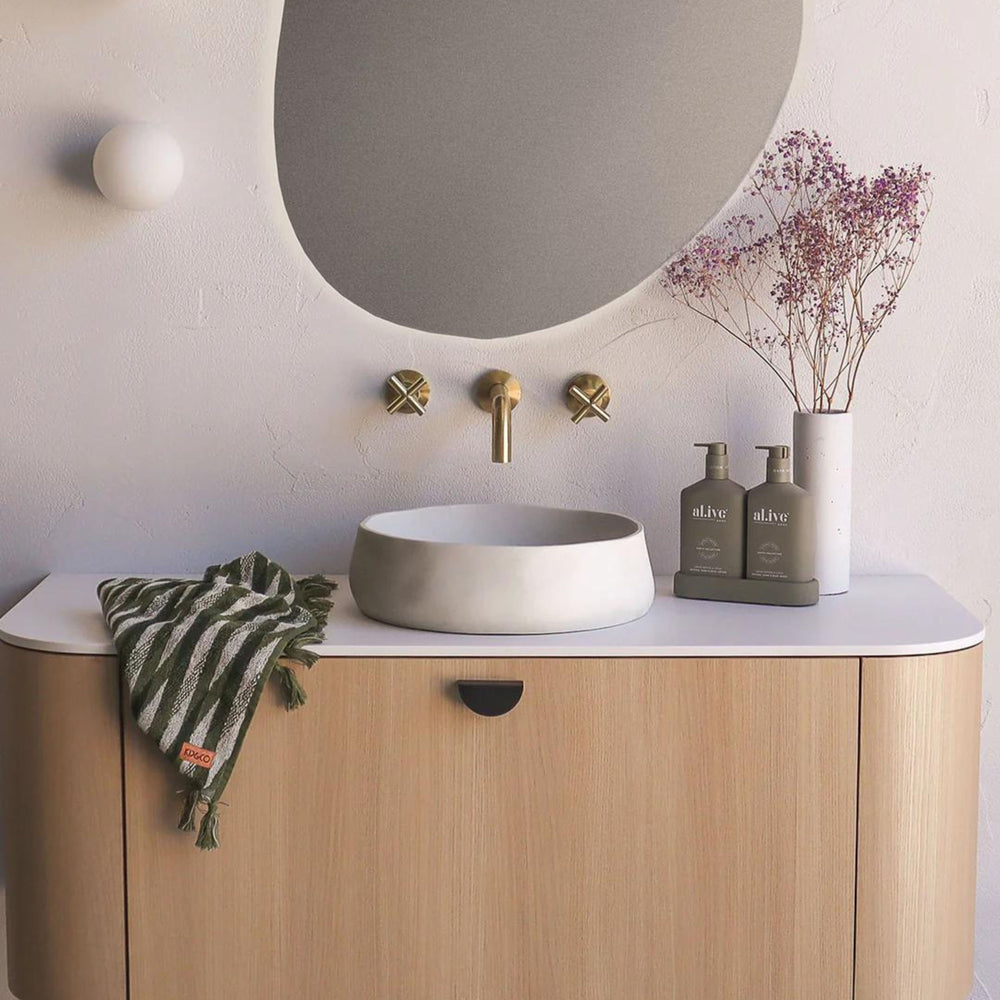 NOOD CO CONSCIOUS RANGE MILL ABOVE COUNTER / WALL HUNG BASIN MORNING MIST 380MM