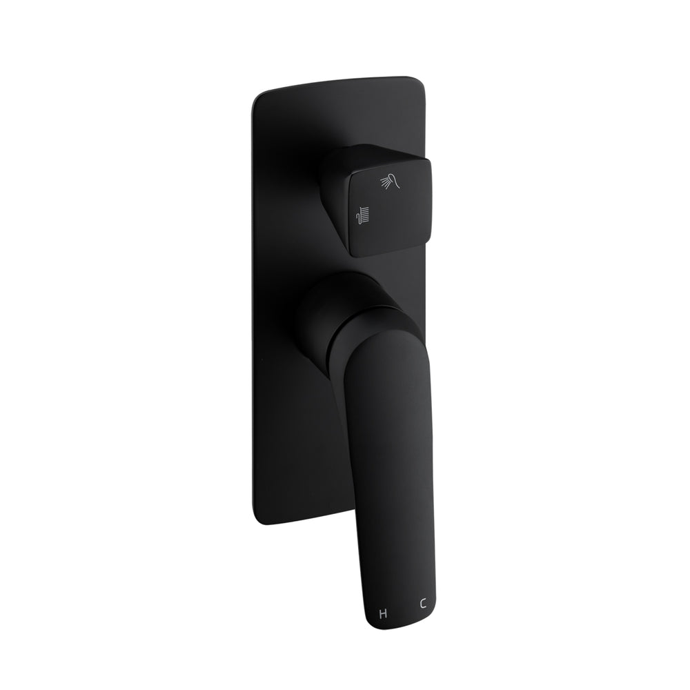 NORICO AU WALL MIXER WITH DIVERTER 205MM MATTE BLACK
