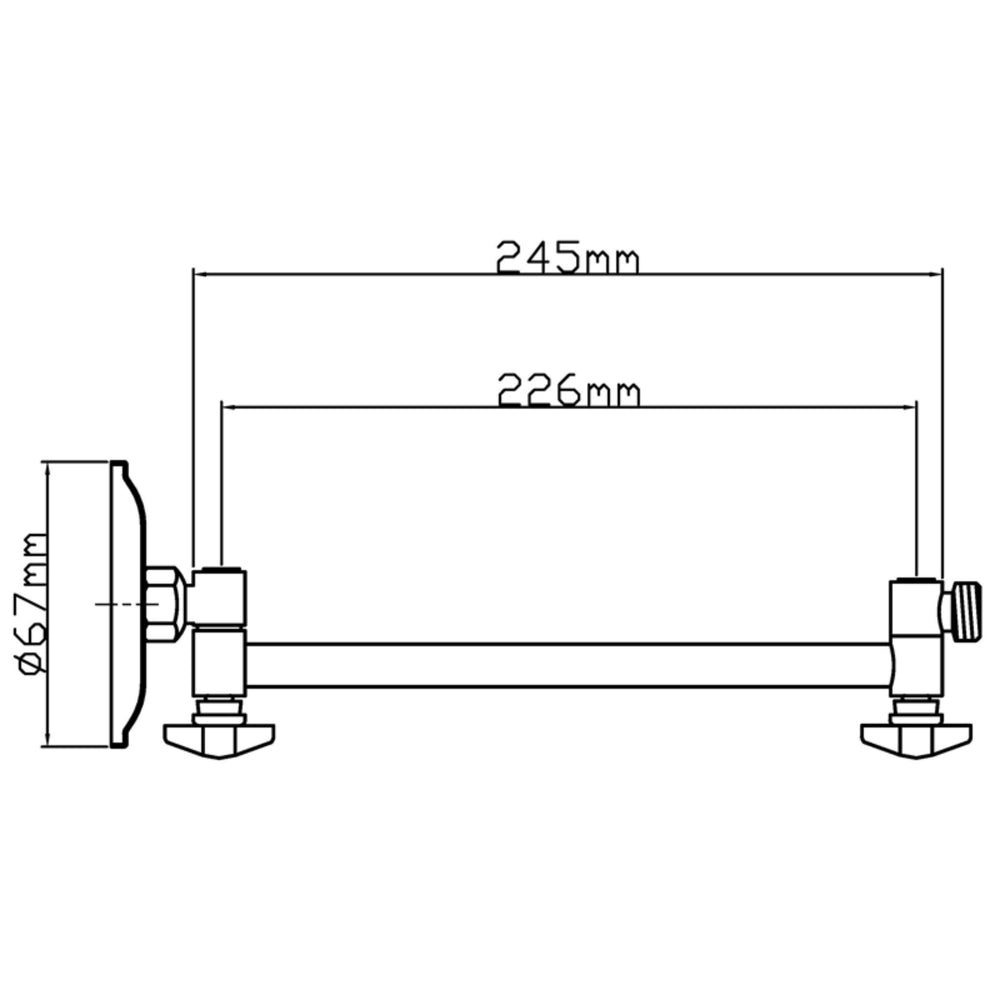 IKON ROUND SHOWER ARM 245MM CHROME