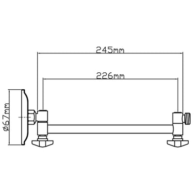 IKON ROUND SHOWER ARM 245MM CHROME