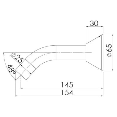 PHOENIX IVY WALL BATH OUTLET 150MM CHROME
