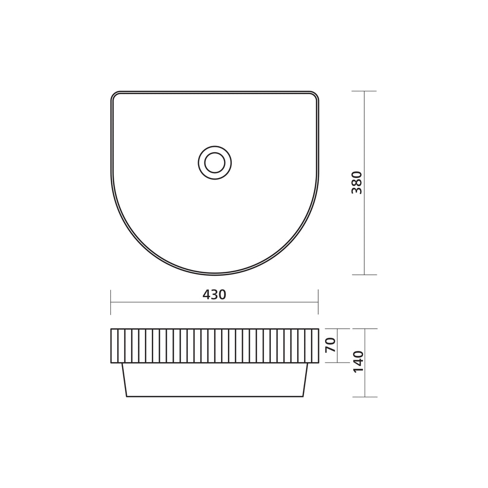 SEIMA CLEO 430 SEMI-INSET BASIN SILK MATTE WHITE 430MM
