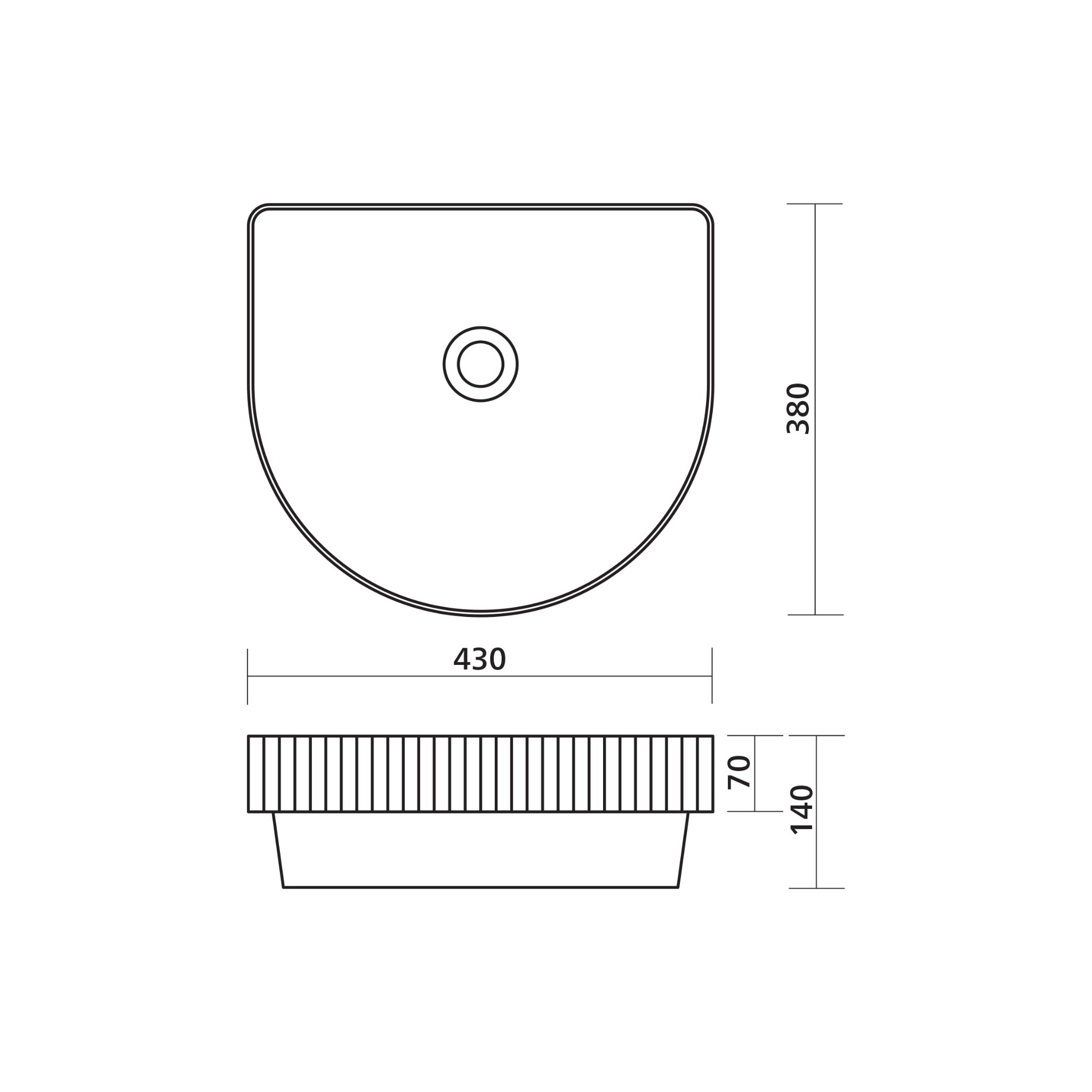 SEIMA CLEO 430 SEMI-INSET BASIN SILK MATTE WHITE 430MM