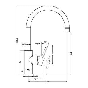 NERO ZEN KITCHEN MIXER 356MM BRUSHED BRONZE