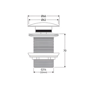 FIENZA POP-UP/POP-DOWN NON-OVERFLOW BASIN WASTE 32MM CHROME