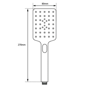 AQUAPERLA SQUARE HANDHELD SHOWER HEAD 80MM BRUSHED BRASS