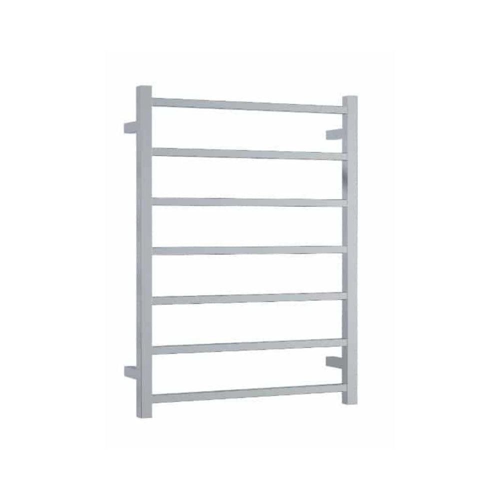 THERMOGROUP 7-BAR SQUARE LADDER HEATED TOWEL RAIL POLISHED STAINLESS STEEL 600MM