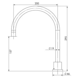 PHOENIX VIVID PIN GOOSENECK LEVER HOB SPA OUTLET 295MM CHROME
