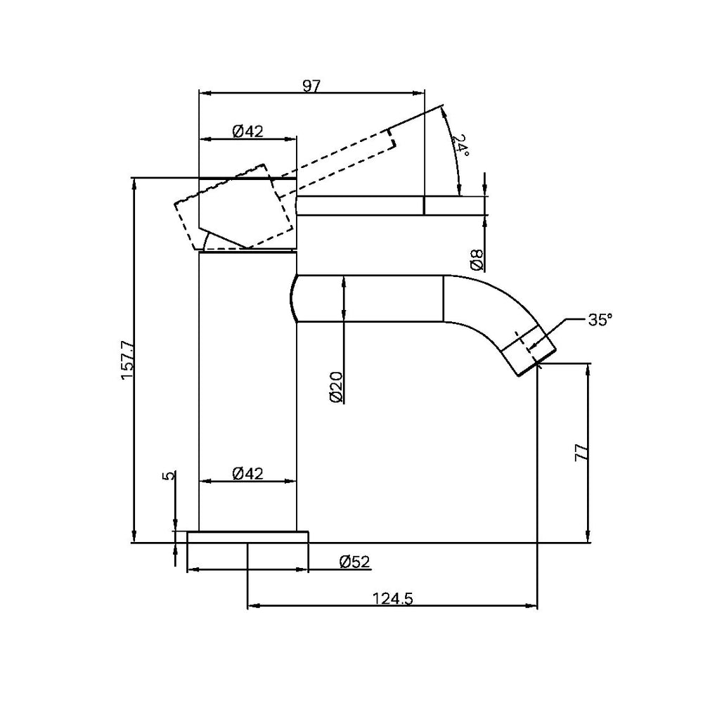 NERO ZEN BASIN MIXER 157MM GRAPHITE
