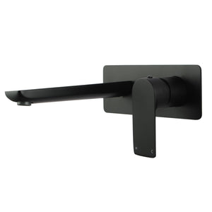 AQUAPERLA VOG WALL MIXER WITH SPOUT 200MM MATTE BLACK