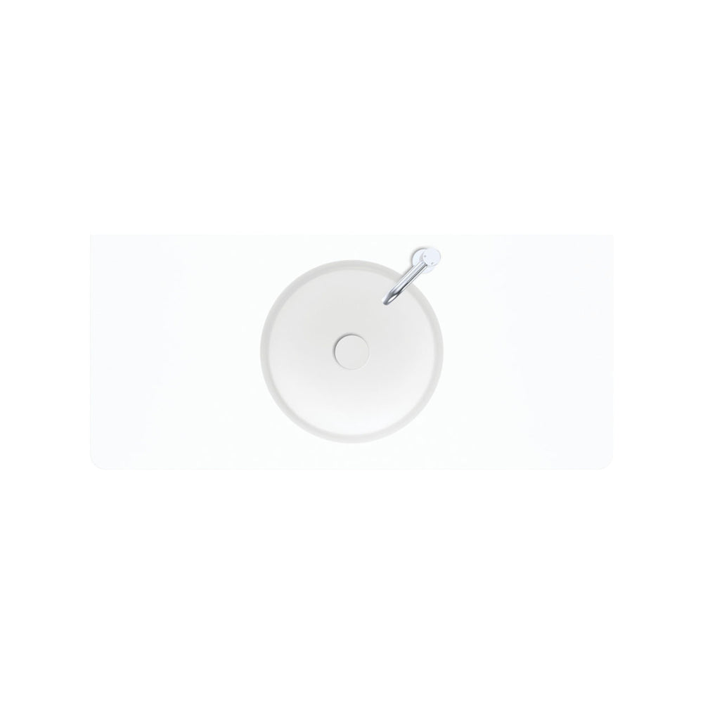 FIENZA ENCANTO SOLID SURFACE WALL HUNG BASIN WITH TAPHOLE MATTE WHITE 1000MM