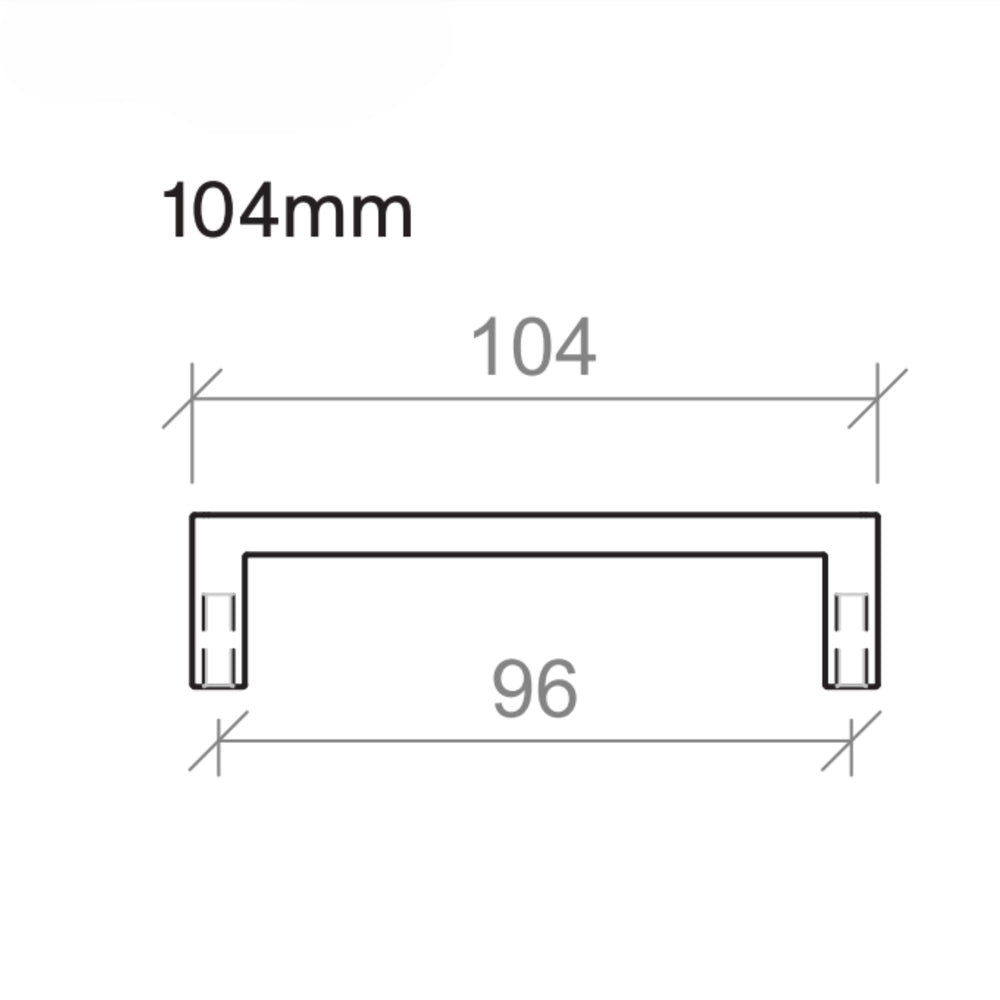 TIMBERLINE D HANDLE CHROME (AVAILABLE IN 104MM, 138MM, 230MM, 361MM AND 457MM)