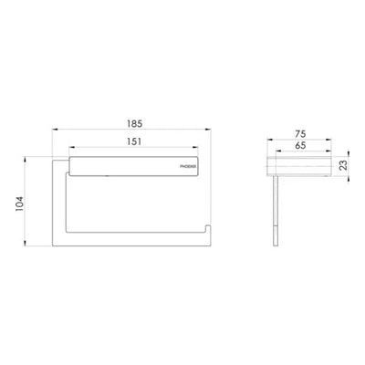 PHOENIX LEXI MKII TOILET ROLL HOLDER 185MM BRUSHED NICKEL