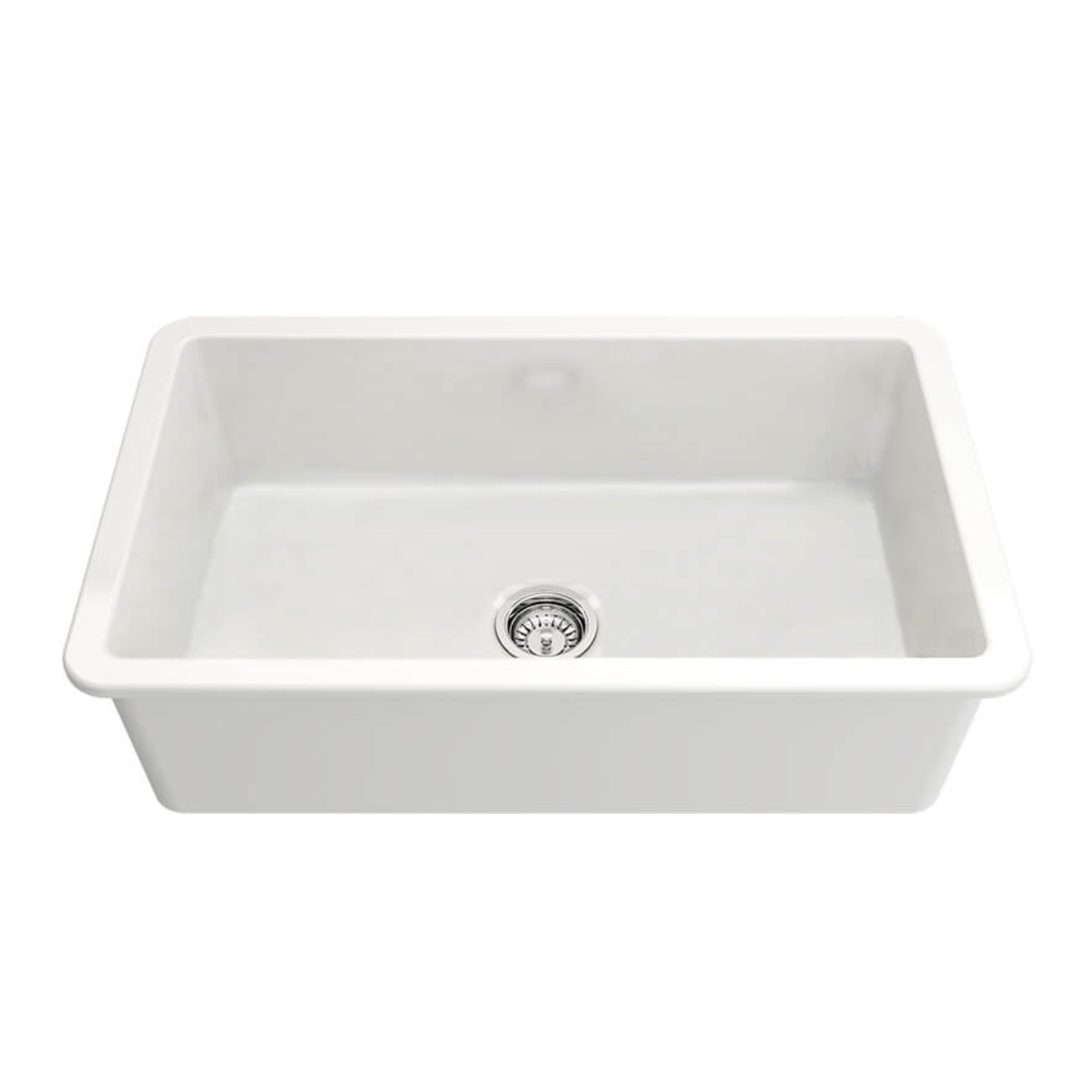 TURNER HASTINGS CUISINE DOUBLE INSET AND UNDERMOUNT FINE FIRECLAY SINK WITH OVERFLOW MATTE WHITE 810MM