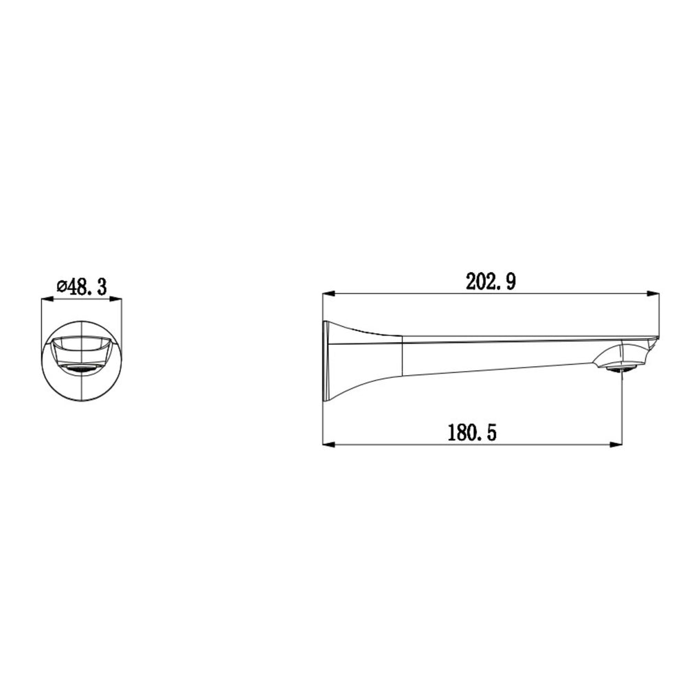 NORICO AU WALL BATH SPOUT 202MM CHROME