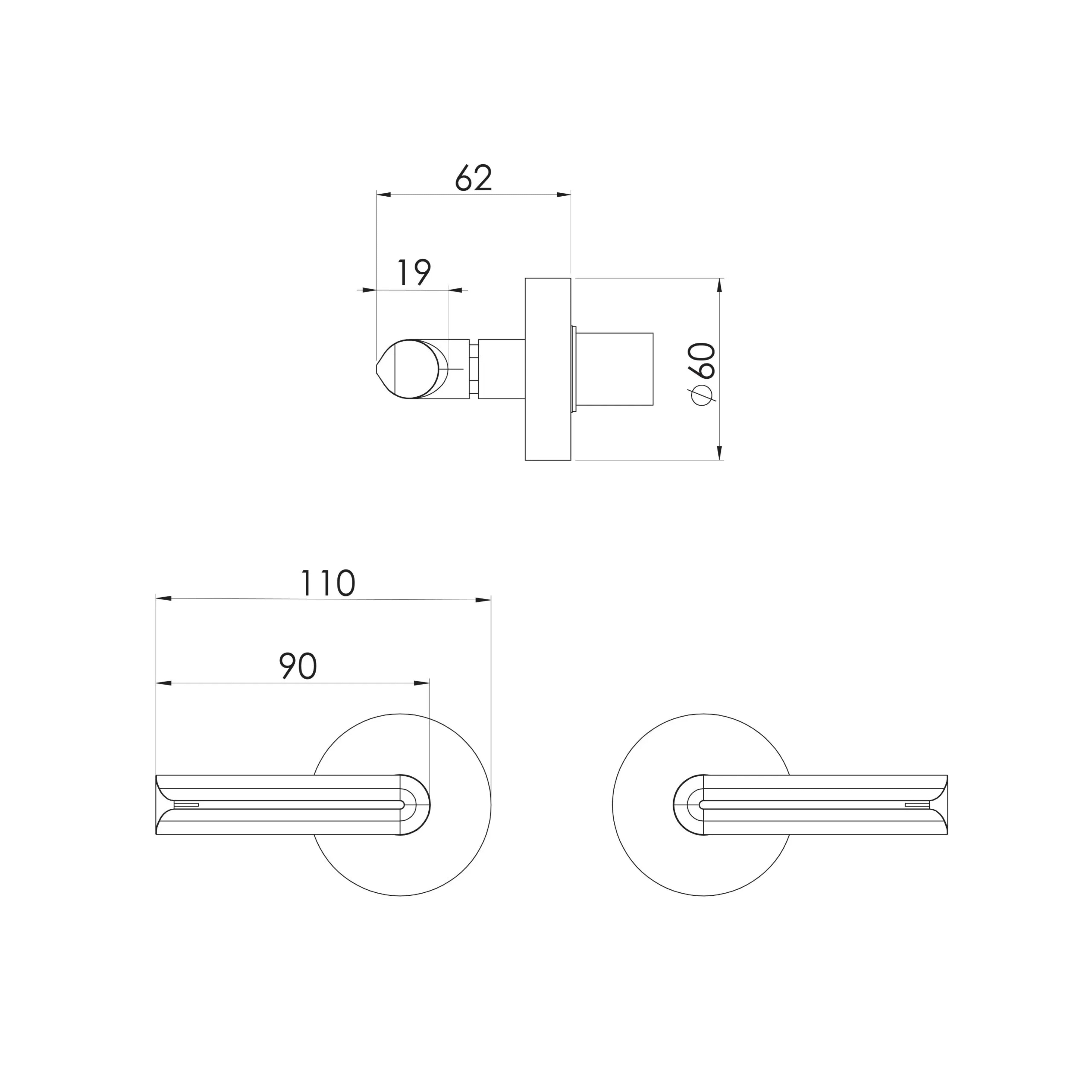 PHOENIX VIVID SLIMLINE LEAD FREE PLUS LEVER WALL TOP ASSEMBLIES BRUSHED NICKEL