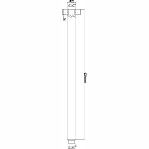 AQUAPERLA ROUND CEILING SHOWER ARM 400MM BRUSHED BRASS