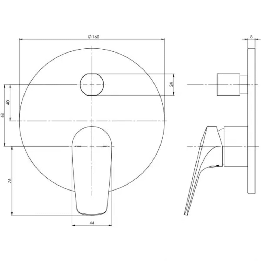 PHOENIX IVY MKII SHOWER AND BATH DIVERTER MIXER WITH TRIM KIT AND BODY MATTE BLACK
