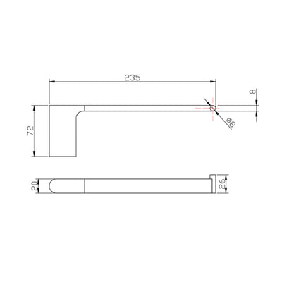 AQUAPERLA VOG HAND TOWEL 235MM BRUSHED BRASS