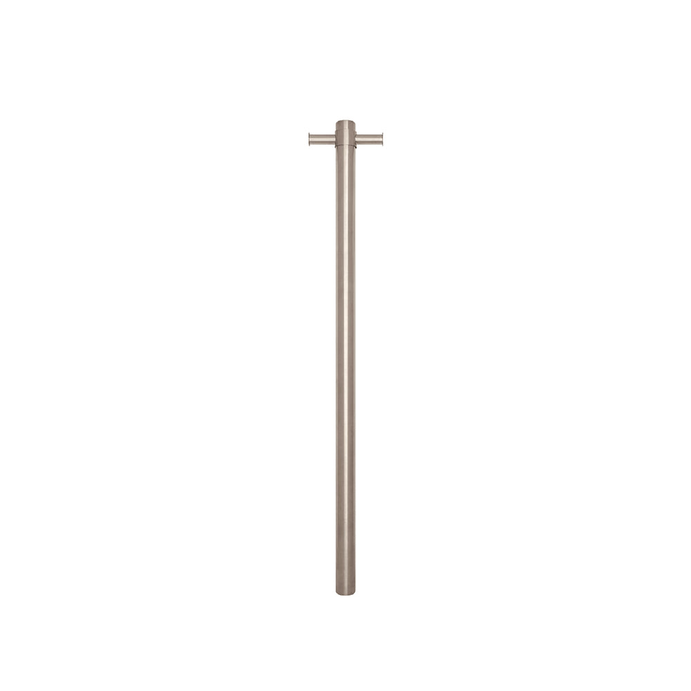 THERMOGROUP ROUND NON-HEATED VERTICAL SINGLE TOWEL RAIL BRUSHED STAINLESS STEEL 142MM