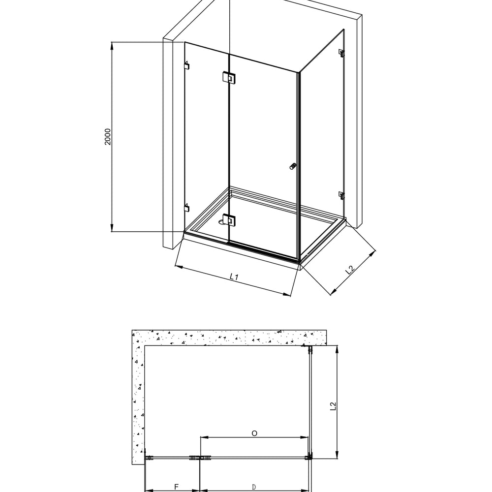 COVEY WALL TO WALL FRAMELESS PIVOTAL HINGE DOOR SHOWER SCREEN BRUSHED BRONZE