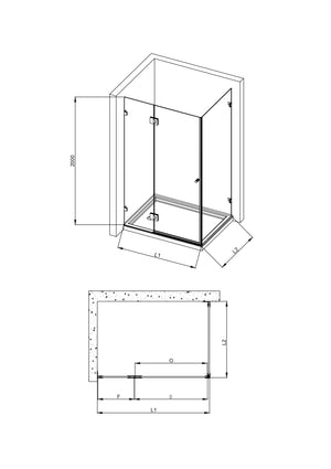COVEY WALL TO WALL FRAMELESS PIVOTAL HINGE DOOR SHOWER SCREEN BRUSHED BRONZE