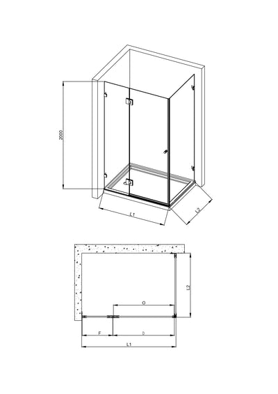 COVEY WALL TO WALL FRAMELESS PIVOTAL HINGE DOOR SHOWER SCREEN BRUSHED BRONZE