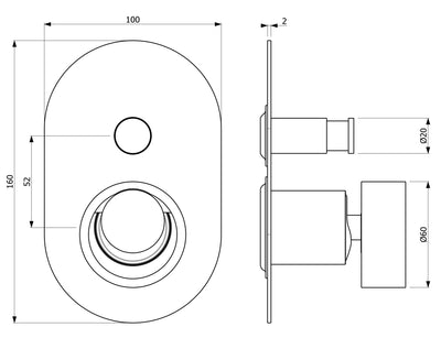 ARMANDO VICARIO PIAZZA WALL MIXER WITH DIVERTER 160MM CHROME
